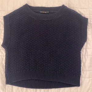 Rag & bone navy blue knit cap sleeve sweater
